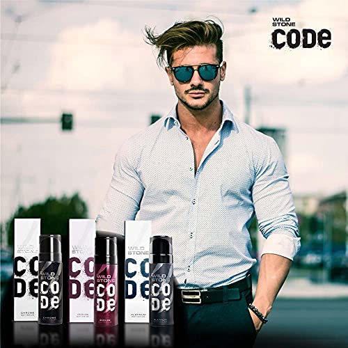Image of Wild Stone Code Chrome, Iridium & Platinum No Gas Body Perfume Combo for Men, Pack of 3 (120 ml each)