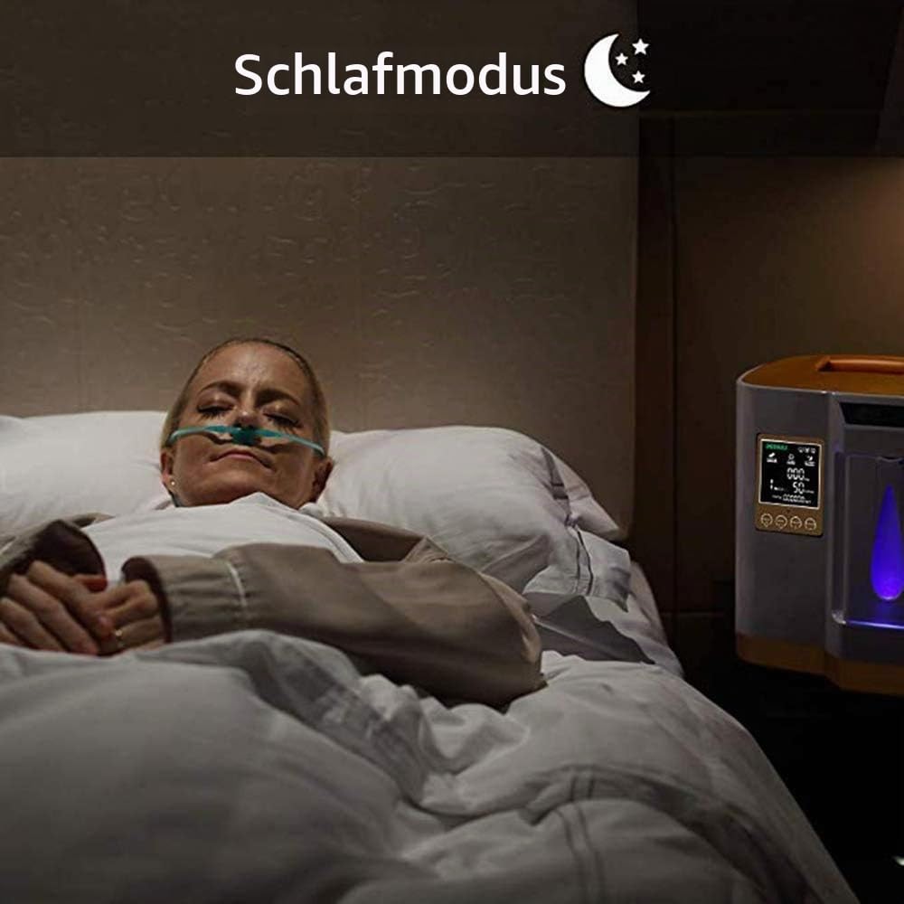 Sauerstoffkonzentrator Generator, Tragbarer Sauerstoffmaschine 93% hochreine 1-6 l / min, Haushaltsluftreiniger Sauerstoffgenerator mit LED-Bildschirm, perfekt für Zuhause Reise Auto(220V )