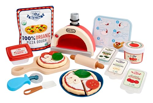 Little Tikes Creative Chefs Pizza Kit - con Arena de Juego Make-It! Mix, 22 Accesorios, Juego de Chef de Pizza Realista, NO Comestible, para Niños y Niñas Mayores de 3 Años