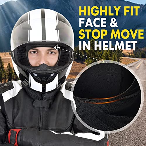 Joeyoung Motorcycle Balaclava For Men Quick Sweat Wicking Helmet Liner For Professional Motorcycling Beanie Cap Black #TOP3