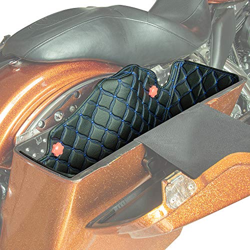Forro para alforjas Moto Onfire, costura azul, compatible con Advanblack Stretched Saddlebags (2013 y anteriores) miniatura 5