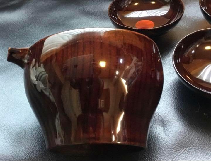 おげ 逸 越前漆器 土直漆器 酒器 欅 片口 お月見杯