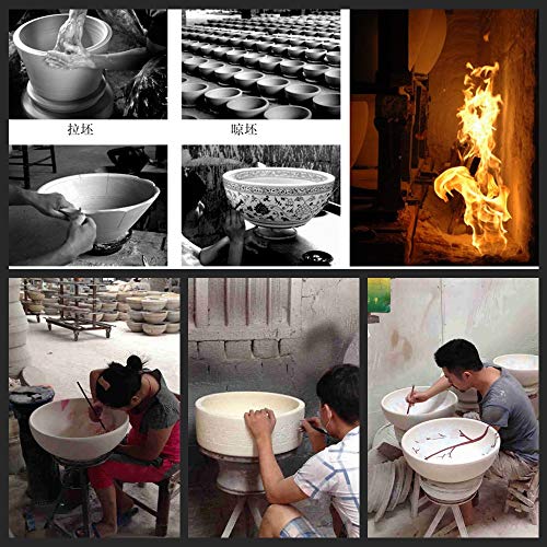 Ceramic Bathroom Bar Vanity Vessel Sinks White And Blue Above Counter Round Bowl Hand Painted Countertop Sink Art Basin Without Faucet Jingdezhen #TOP6