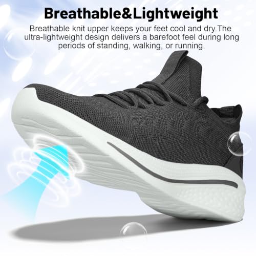 Image of Pujcs Womens Walking Running Shoes Slip-on Breathable Mesh Tennis Sneakers | Lightweight Non-Slip Shoes-Cushioned Athletic Sneakers for Gym Hiking Workout Casual Work