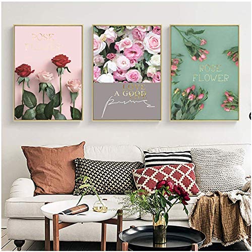 Cadeau de mariage rose rouge : affiche d'amour sur toile et paysage romantique pour jeune couple