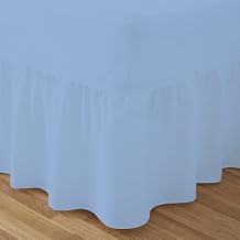 AmigoZone Plain Pollycotton Valance Fitted Sheet Or Pillow Pair Cases Double, Mid Blue
