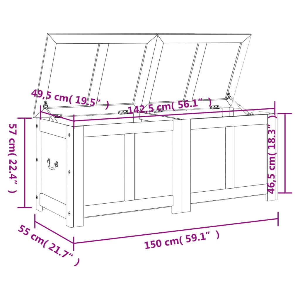 Baúl de madera maciza de acacia con tapa, baúl de almacenamiento con muelle de gas, baúl de madera marrón y blanco, versátil como mesa de café o caja de almacenamiento