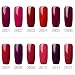 Juego de 5 esmaltes de uñas de gel de color rojo serie...