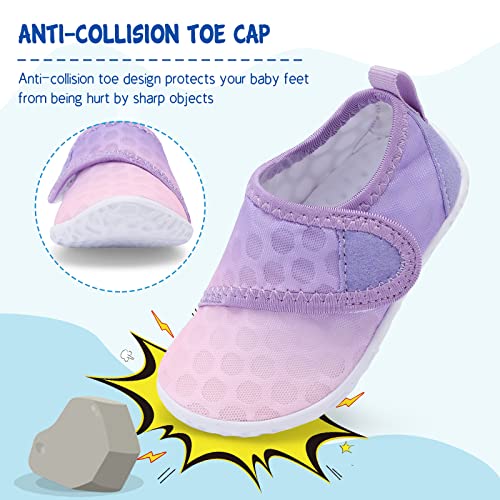 Image of LeIsfIt Toddler Water Shoes Boys Girls Barefoot Aqua Socks Kids Breathable Quick-Dry Swim Shoes for Beach Pool Surf