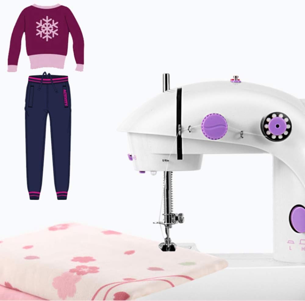 Electric Sewing Machine Portable Household Sewing Machine Lighting Design Thread Cutter Design for Sewing Clothes Purple