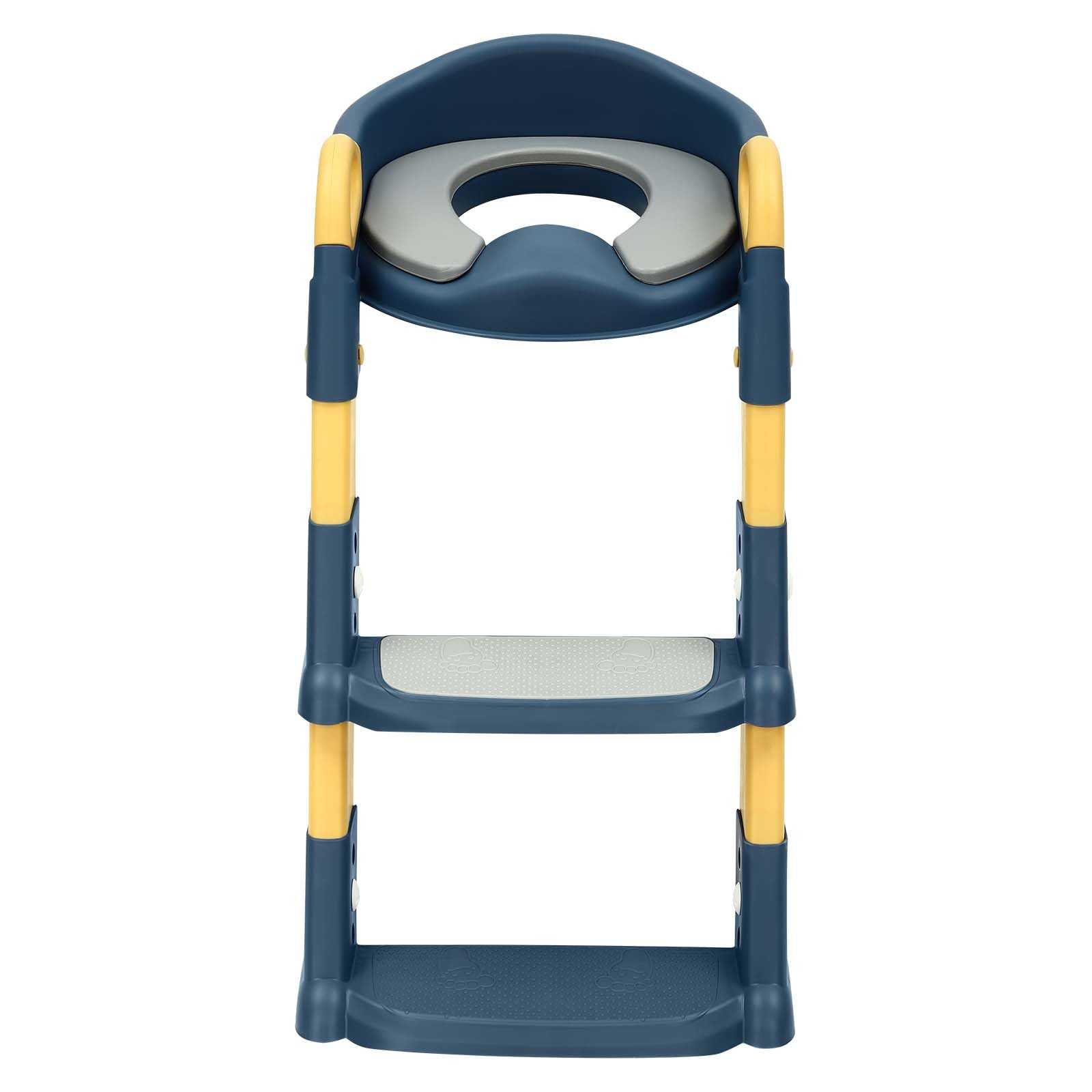 Sedile WC con scala per bambini, sedile WC a gradini per bambini, trainer per WC, scala per WC per bambini, altezza regolabile, blu