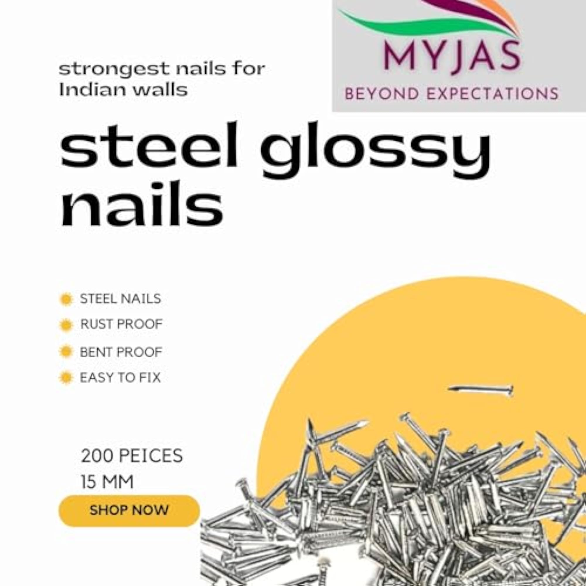 Steel Glossy Wall Nails for Hanging Photo Frames