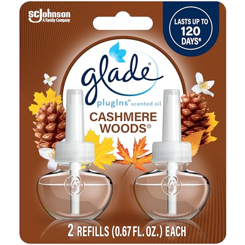 Glade PlugIns Scented Oil Air Freshener Refill, Cashmere Woods , 1.34 Fl Oz