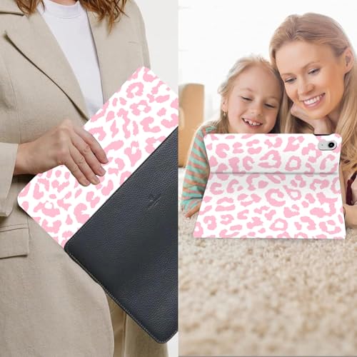 Étui iPad 11 A16 2025 et 10e gén 11" portefeuille léopard rose