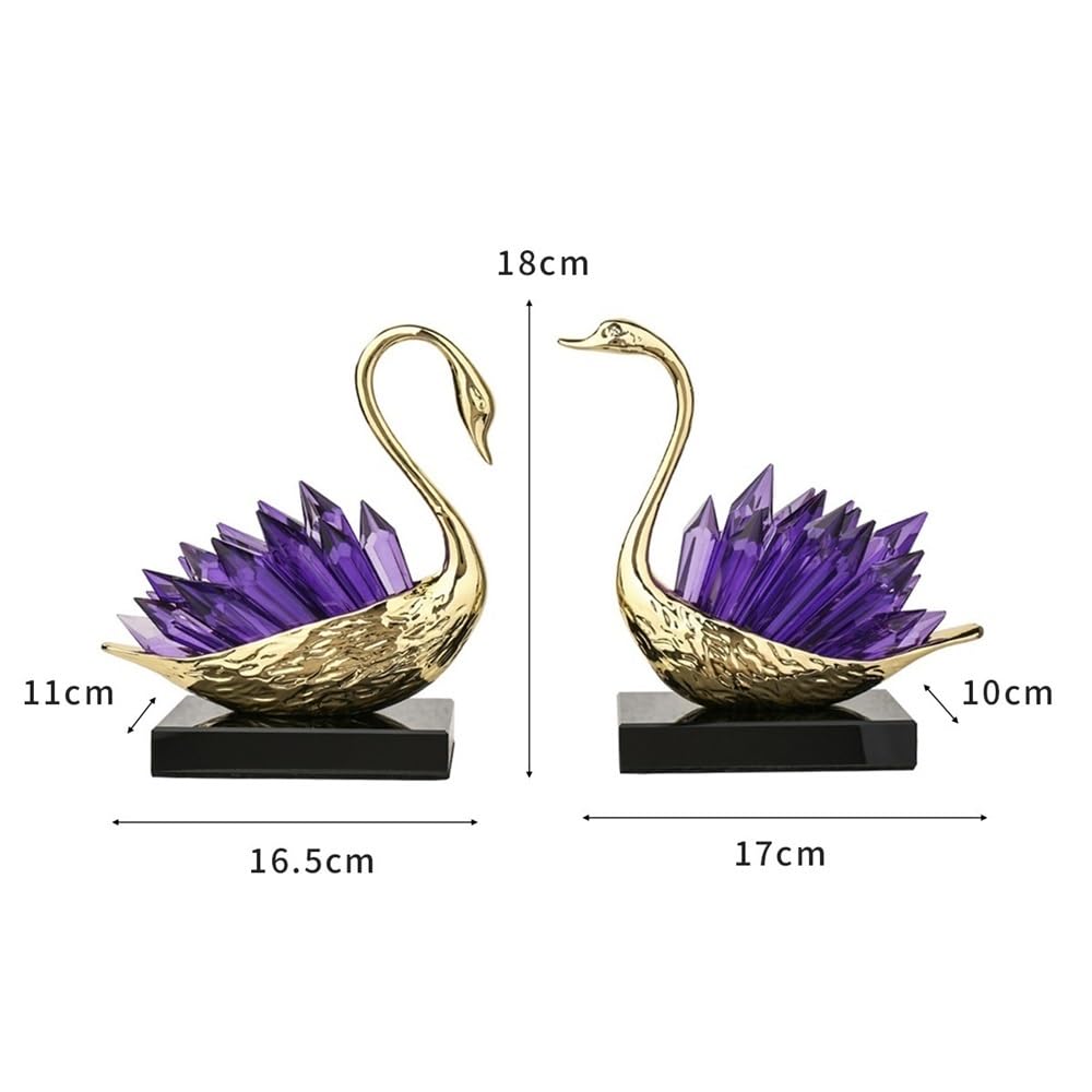 Ozdoba na biurko Light Luxury Crystal Swan Ornaments for Living Room, Office, Entrance And Wine Cabinet Decorations Biurko Dekoracyjne