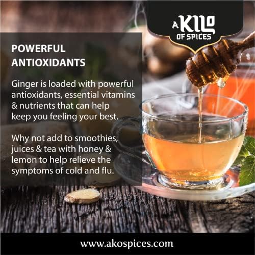 A Kilo of Spices | Ginger Powder 1 Kg, Ginger Powder obtained from Ground Ginger. Perfect Anti-inflammatory & antioxidant. Supports Healthy Digestion - Suitable for Tea and Smoothie