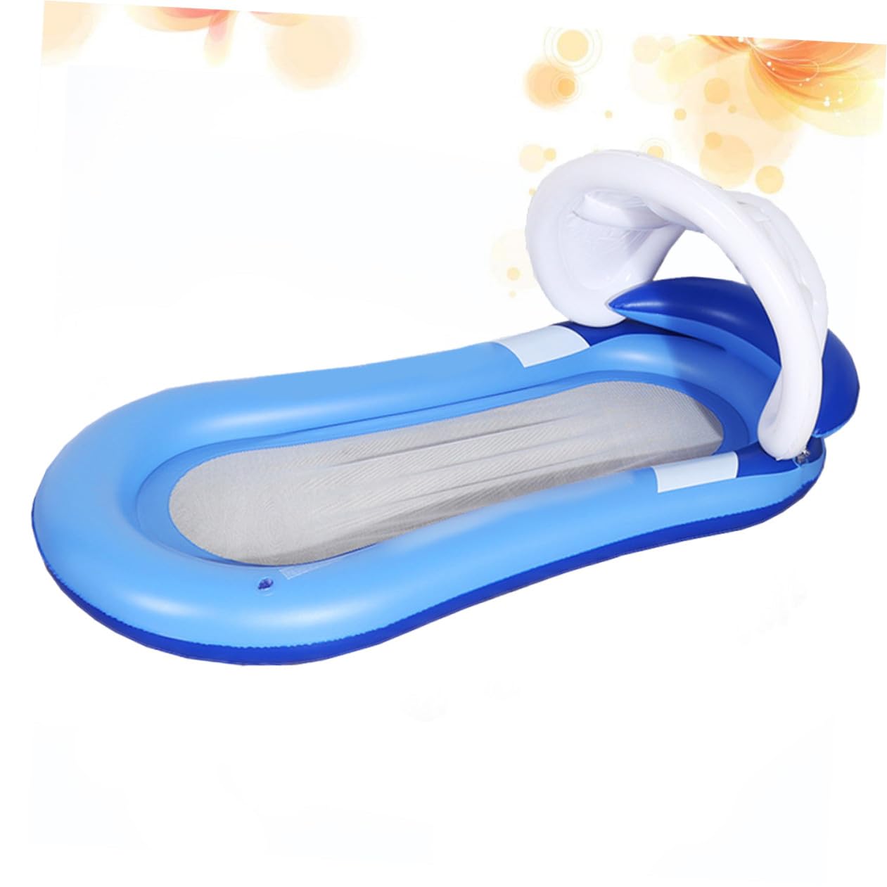 Hamaca de Agua Inflable con Toldo Desmontable de PVC Azul
