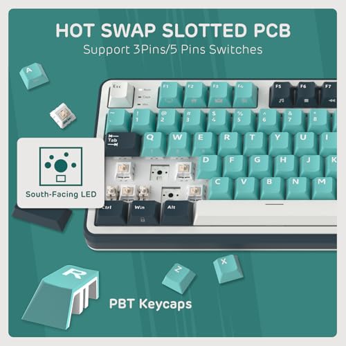 Image of RK ROYAL KLUDGE S98 Mechanical Keyboard w /Smart Display & Knob, Top Mount 96% Wireless Mechanical Keyboard BT /2.4G /USB-C, Hot Swappable, Software Support, Creamy Sounding, 98 Keys