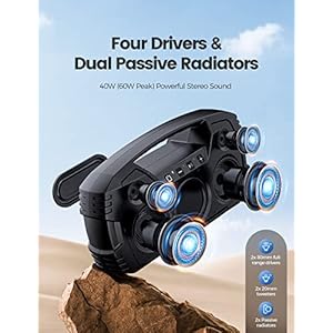 IPX7 Waterproof Bluetooth Speaker, 40W(60 Peak) Portable Wireless Speakers with Subwoofer, 32H Playtime, Stereo Loud Sound, Deep Bass, Bluetooth 5.0 with Handle for Pool, Beach, Outdoor, Gifts IPX7 Waterproof Bluetooth Speaker 40W60 Peak Portable Wireless Speakers with Subwoofer 32H Playtime Stereo Loud Sound Deep Bass Bluetooth 50 with Handle for Pool Beach Outdoor Gifts