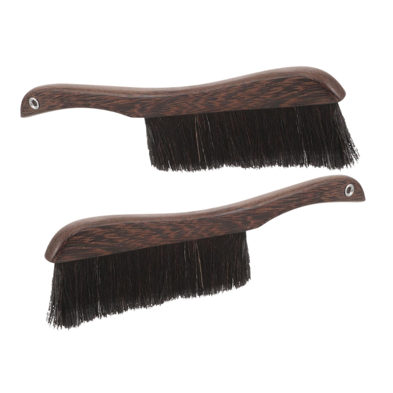 Wakauto 2Pcs Wooden Hand Broom Brush Soft Horsehair for Furniture Electronics for Home Office Lightweight Portable Efficient for Narrow Spaces