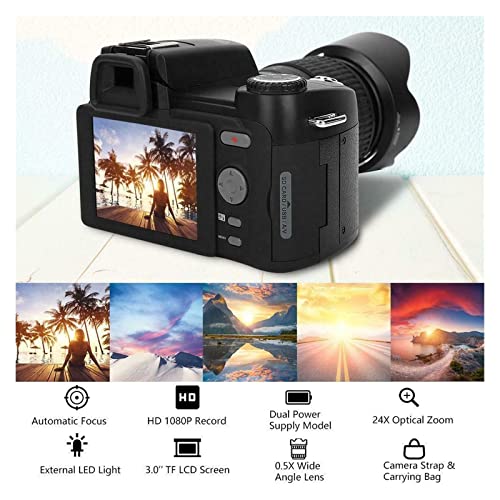 Ficha técnica ICOSAR Cámara de acción Cámara Digital de 33MP Lente Gran Angular 0.5X Lente teleobjetivo 24X Cámara Digital con luz LED Size US Plug Color D7100 2 Battery - Fernando Cortés