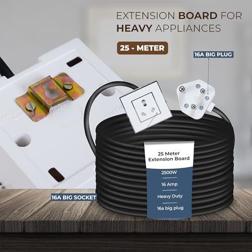 Image of Extension Board Heavy Duty Multi Socket 15A /16A /20A 240Volts (2500 Watts 16A Big Plug, 25 Meter)
