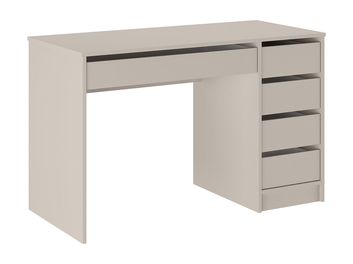Vente-unique - Bureau avec 5 tiroirs – Beige - JENEMI - avec Rangement