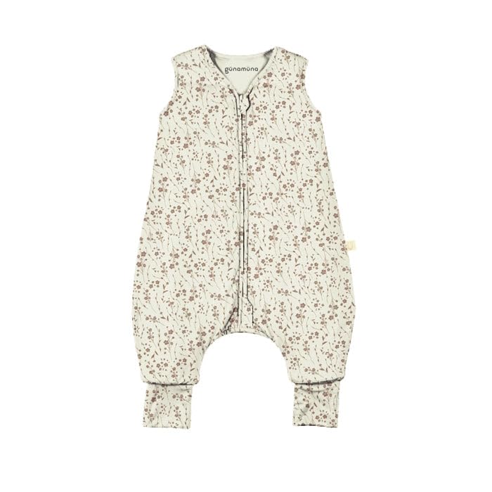 Image of GUNAMUNA Footie Sleep Bag – Walkable Wearable Blanket with DIAPER-ZiP, Convertible Foot Cuffs, Anti-Slip Grips