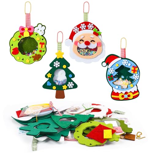 VEYLIN 4 Pcs Christmas Craft Kit, Christmas Ornaments Crafts for Kids...