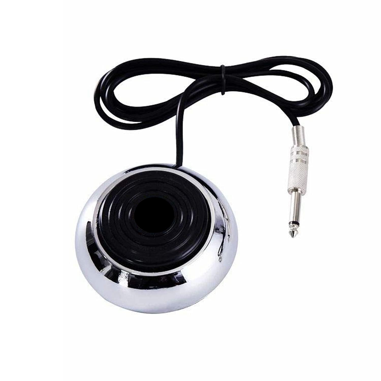 JinYan Tattoo Foot Pedal,Round Stainless Steel Tatto Foot Pedal Gem Style 360 Degree Switch With 5” ft Clip Cord for Tattoo Machine Power Supply Tattooing Kits Supplies
