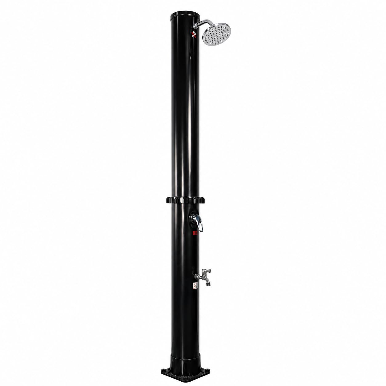 Ducha Solar Exterior 35 L jardín y Piscina con Mezclador y Grifo lavapiés – Depósito PVC Acero Inoxidable, Temperatura 60 °C, 216 cm, sin Electricidad