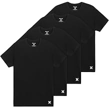 Hurley Men's 4-Pack Cotton Crewneck Short Sleeve T-Shirt