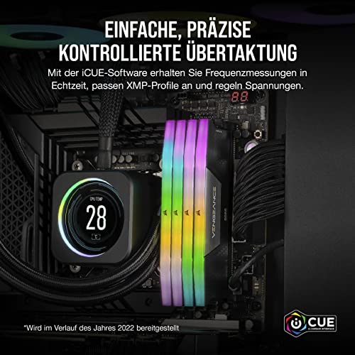 Corsair VENGEANCE RGB DDR5 RAM 32GB (2x16GB) 6400MHz CL32 Intel XMP iCUE kompatibilní počítačová paměť - černá (CMH32GX5M2B6400C32)