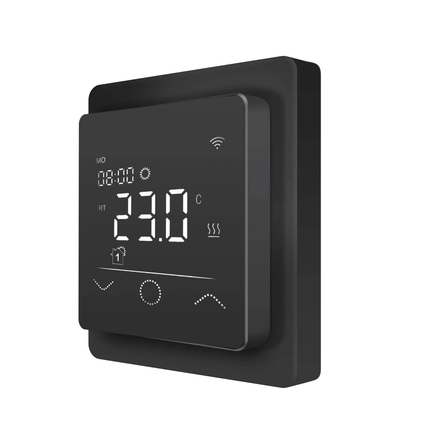 Elektryczne ogrzewanie podłogowe HoWaTech Lux folia do renowacji, laminatu, parkietu, winylu, kompletny zestaw, folia grzewcza 80 W/m², w zestawie termostat, WiFi Touch czarny, długość folii i