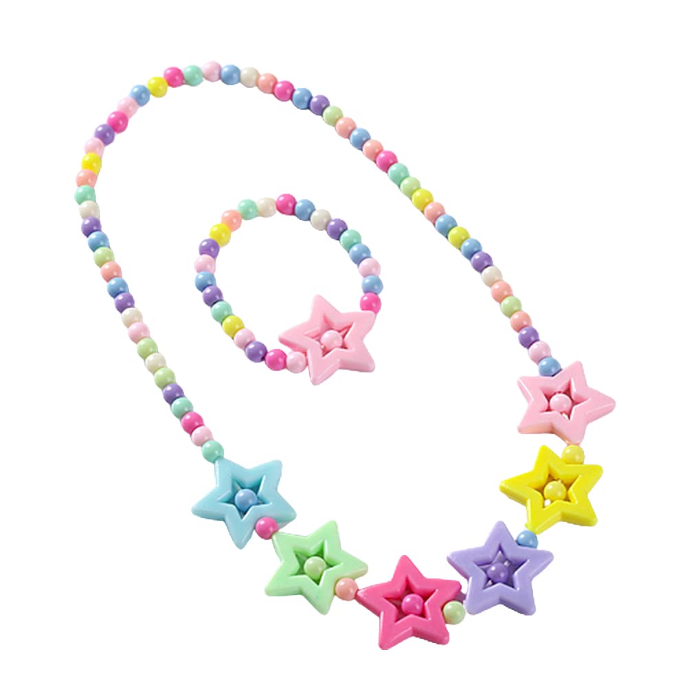 SYGA Candy Necklace Childrens Spot Jewelry Beads Necklace Bracelet Two-piece Set For Kids, Girl, Gift, Party - Pentagram (B09YYG73C7) Amazon Price History, Amazon Price Tracker