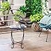 Giantex Outdoor Side Table, Mosaic Patio Table, 14inch Accent Table Plant Stand Indoor, Ceramic Tile Top Metal Frame, Small End Table Porch Beach Patio Garden Balcony Poolside