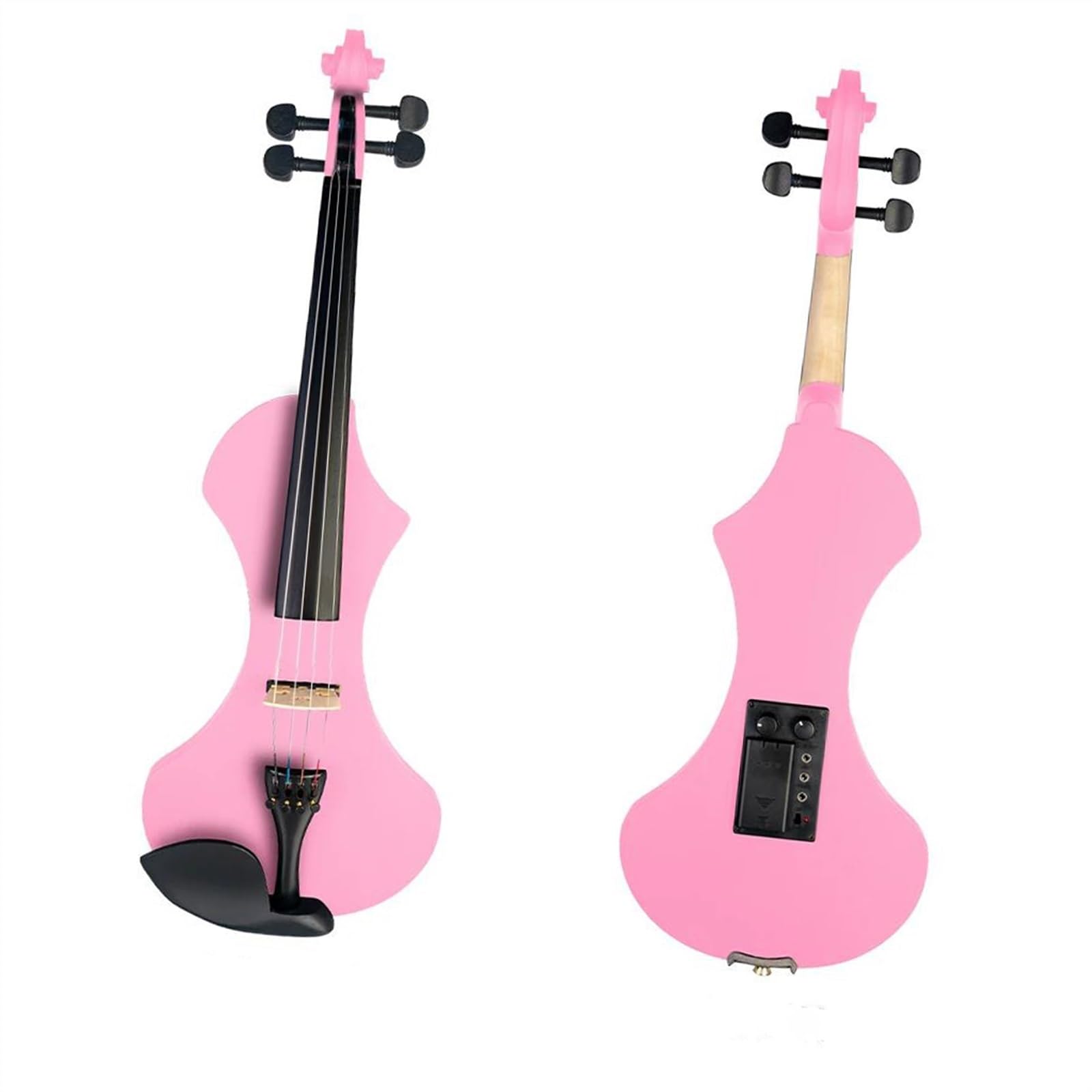 Violine Exquisite Rosa Elektrische Violine 4/4 Set Brasilholz Bogen Fall Tasche Brücke Tuner Saiten