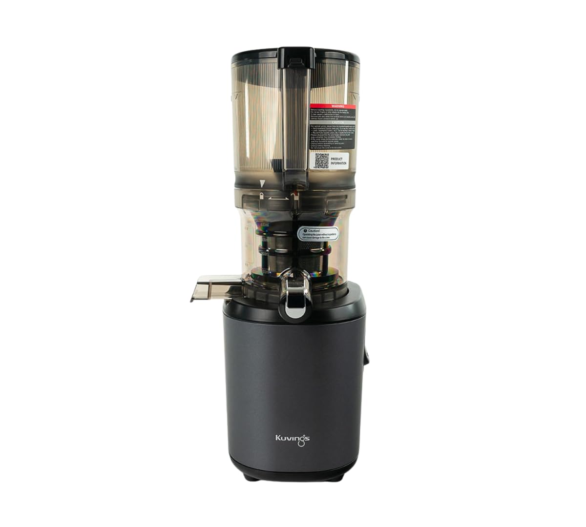 Kuvings | Extracteur de jus Mains libres AUTO6 | Découpe automatique des fruits et légumes entiers | Panier 1,7L | Nettoyage facile | Anthracite