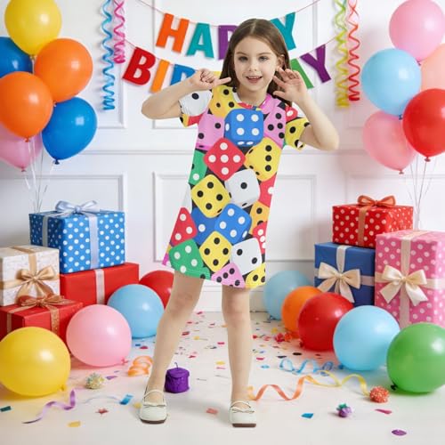 Vestidos casuales de dibujos animados para niñas de 2 a 8 años en verano 7