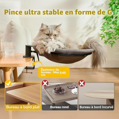 Lit de bureau pour chat CATISM pour libérer l'espace de travail et le clavier - 3