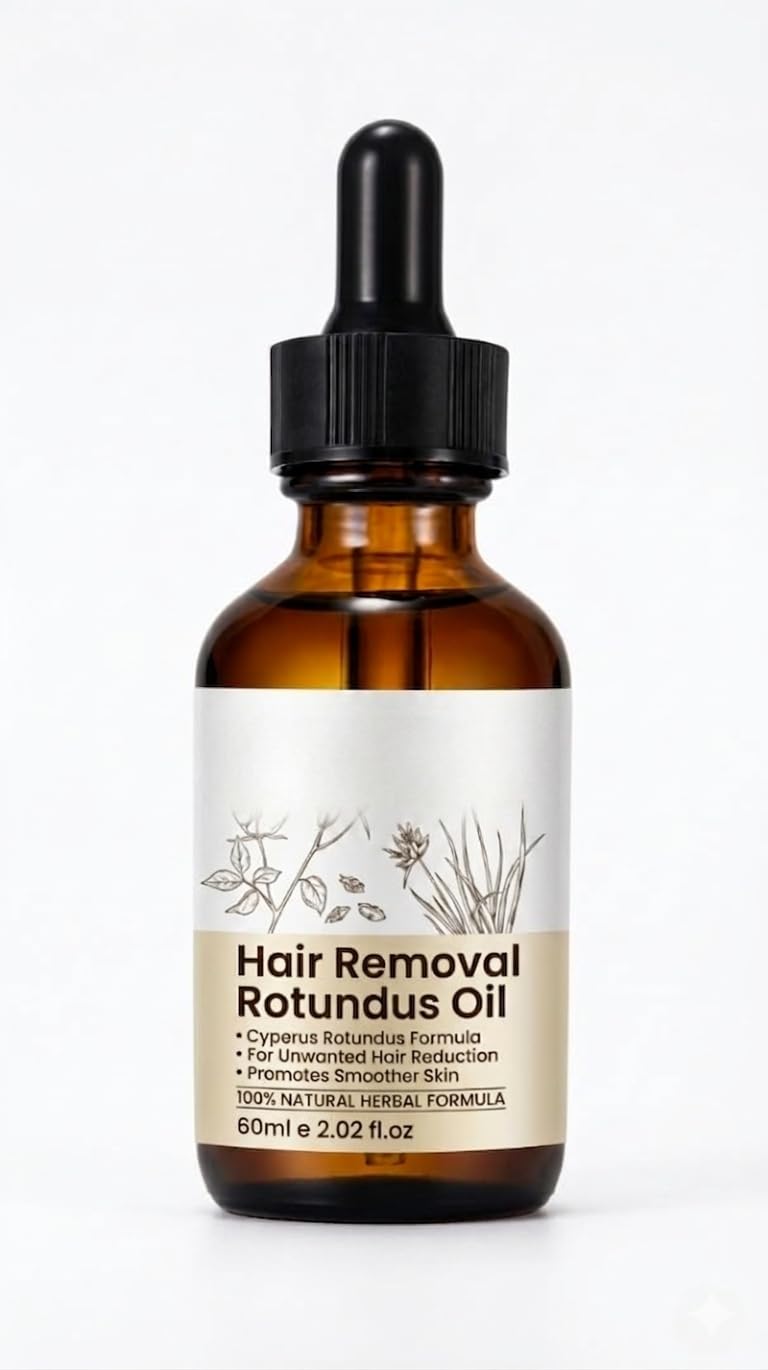 Hair Removal Rotundus Oil – Cyperus Rotundus Herbal Formula for Unwanted Hair Reduction, Smooth Skin Treatment, Natural Plant-Based Oil, 60ml (1)-image-34