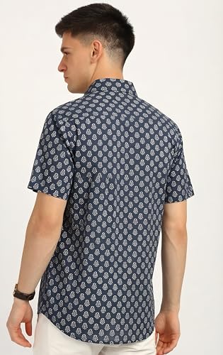 Image of BLOCKS OF INDIA Cotton Hand Block Print Half Sleeves Summer Shirt for Men