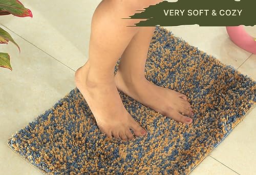 Image of Moscow Bath Mat for Bathroom and Kitchen, Anti Slip, Soft and Cozy 1400 GSM Microfibre, Water Absorbent, and Machine Washable (40x60 cm) (Ocean)