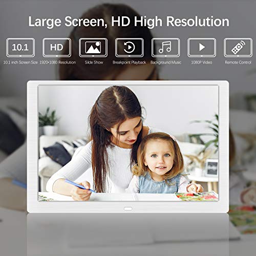 UrChoiceLtd Digitale Fotolijst 10.1 Inch 1920x1080 FHD IPS Groothoek Scherm Hoge Resolutie Display Foto/Muziek… - Image 3