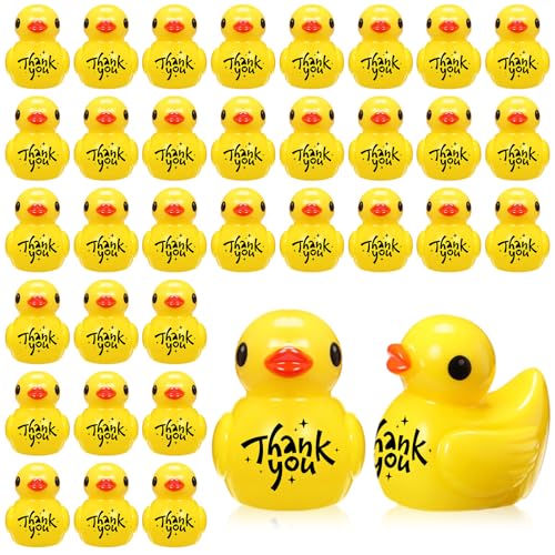 50 Pcs Thank You Duck Gifts Mini Resin Duck Bulk Employee Appreciation Gift