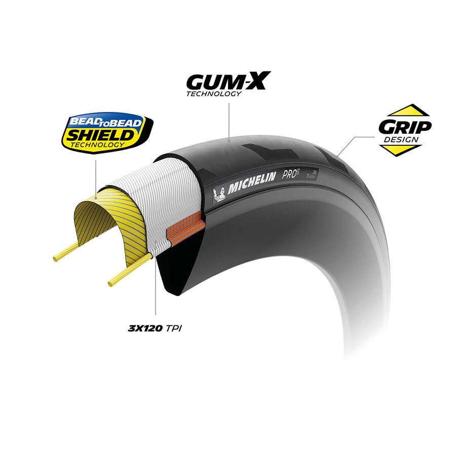 Michelin PRO5 TLR Road Tires — Tubeless-Ready, Gum-X