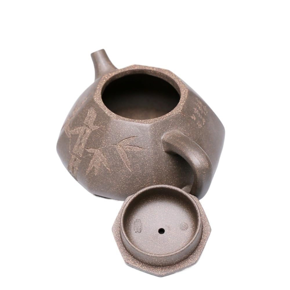 Tetera Infusiones Teteras de arcilla púrpura de 250ml, cuchara de piedra octogonal hecha a mano con filtro, juego de té Zisha, tetera china Teapot
