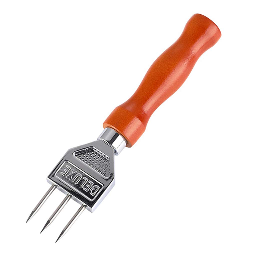 Sturdy Ice Chipper with Solid Wood Handle 304 Stainless Steel Three Pronged Ice Epoxy Resin Molds