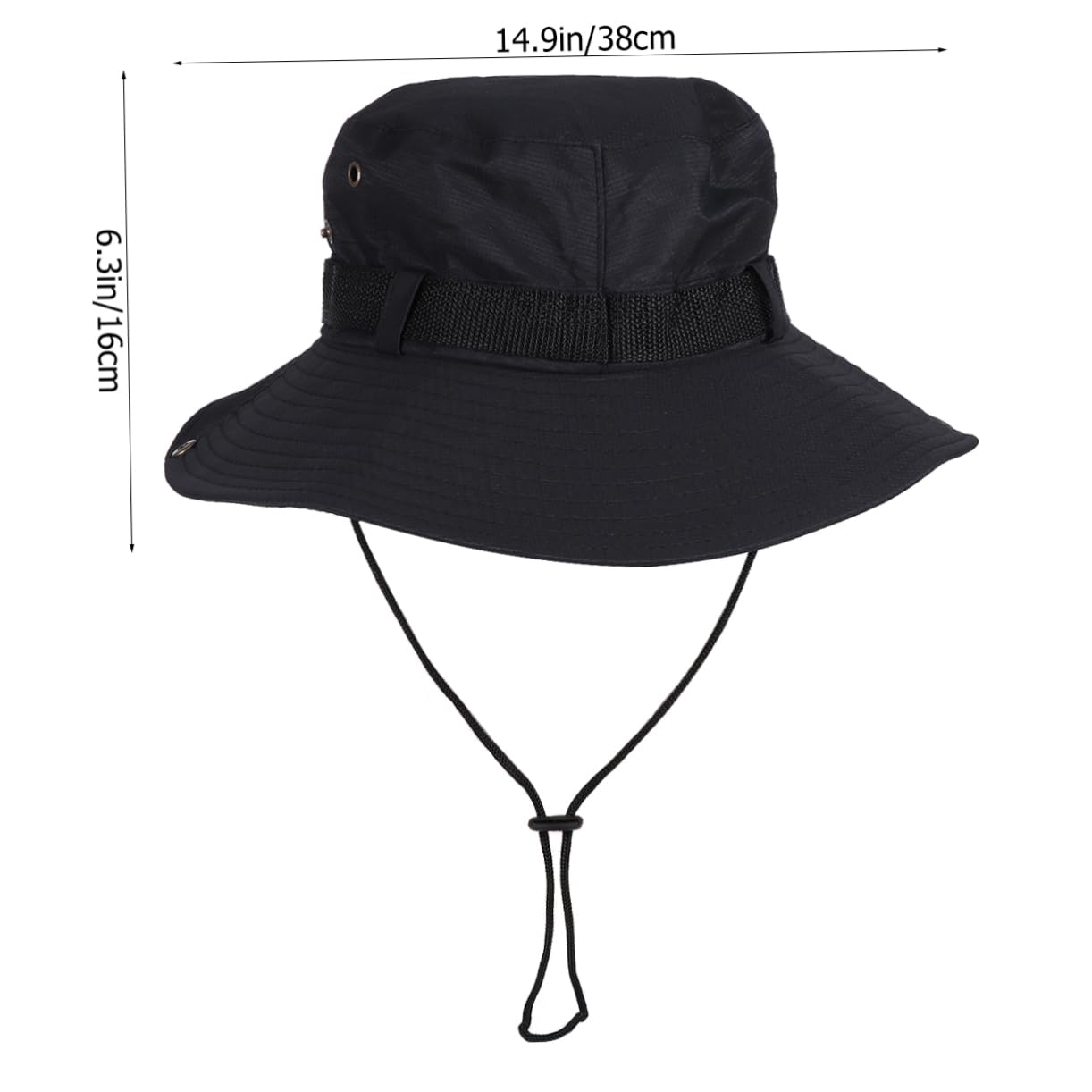 SUPVOX Sun Hat Adjustable Chin Strap Uv Protecting Cap Outdoor Activities Hat Fishing Hiking Cycling Lightweight and Comfortable Random Style Black
