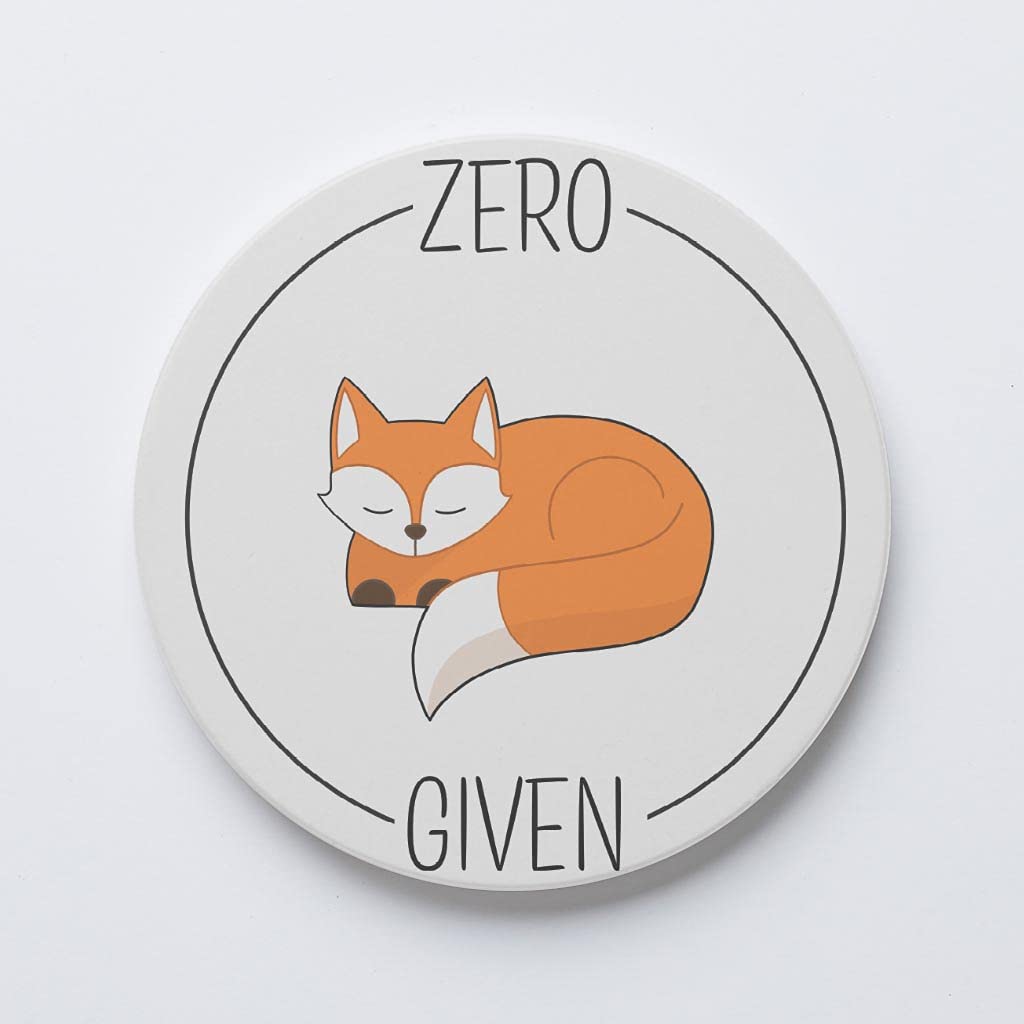 Zero Fox Given, Joyride Home Decor, Single Ceramic Coaster, 4-inch Individual Circle Drink Coaster, Non-Slip Cork Back, Protects Surfaces, Express Your Style.